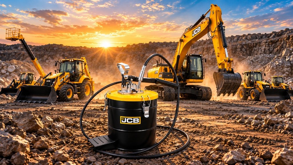 JCB Heavy Duty Grease Pump and Quarry Excavator Fleet